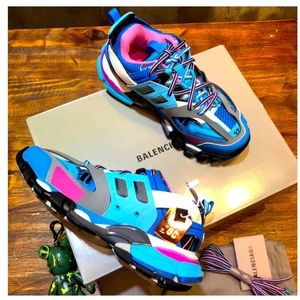 Blue and Pink Tracker Balenci Sneaker Dupe